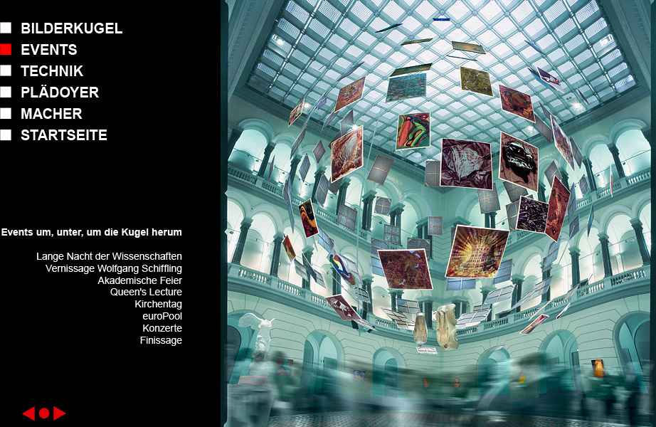 Screenshot Website Ausstellung TU Berlin, 2003, © Philipp Langer